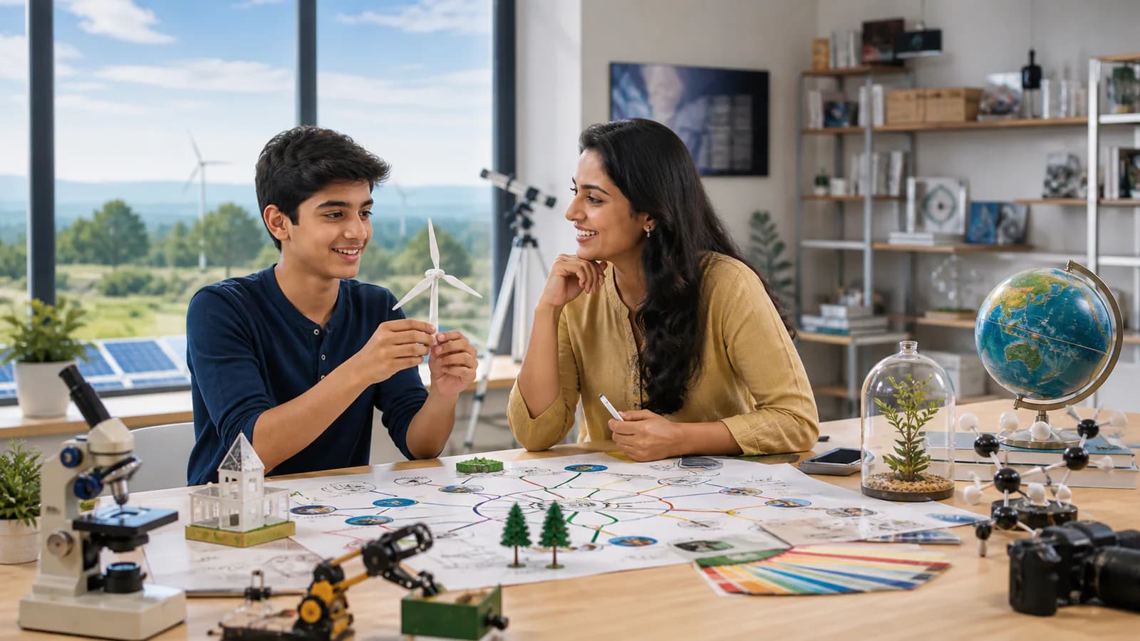 Student exploring future career pathways with a mentor
