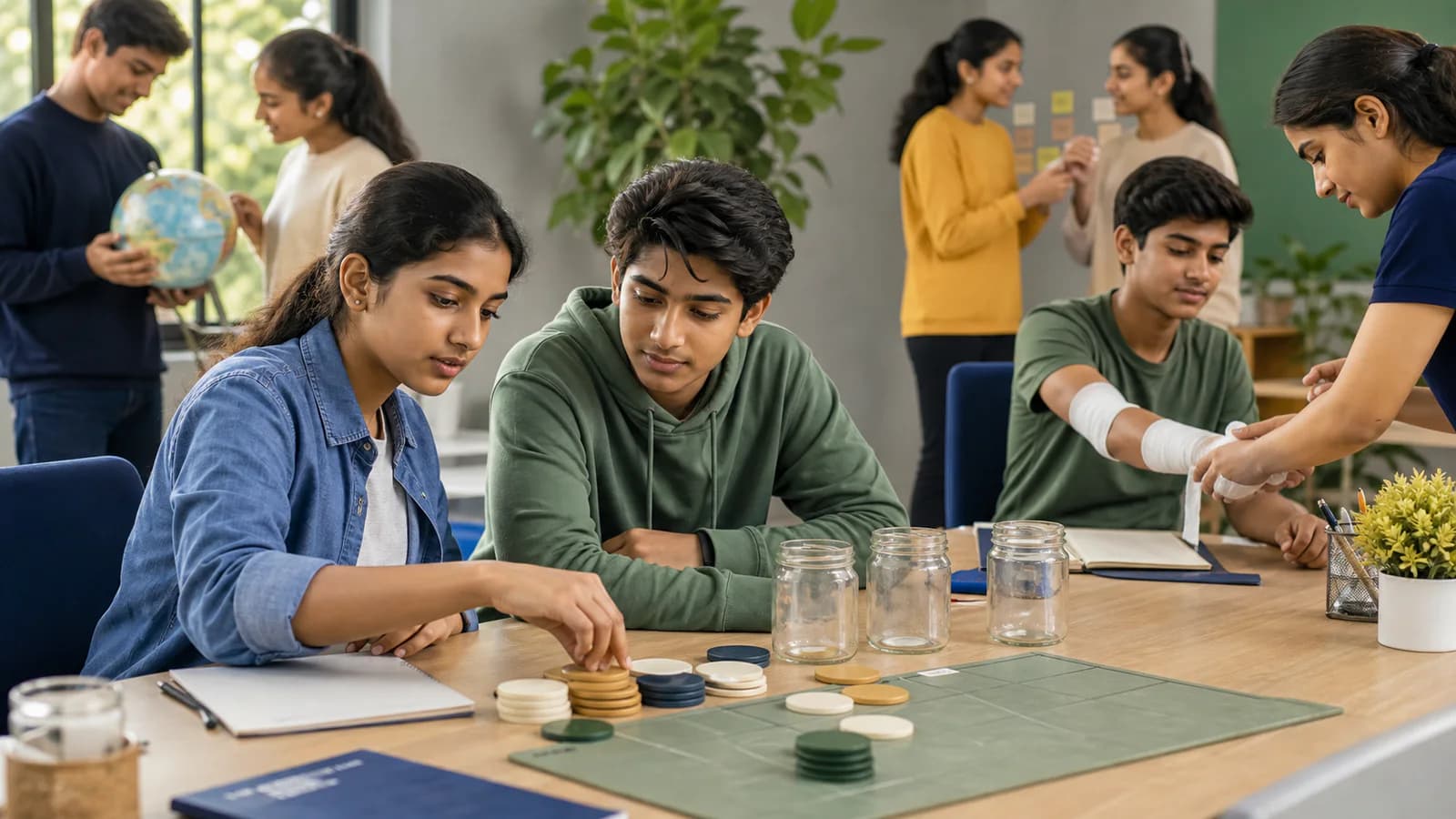 Students practising useful financial, safety and everyday life skills